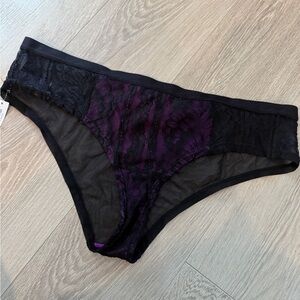 Adore Me Black and Purple Lace Panties